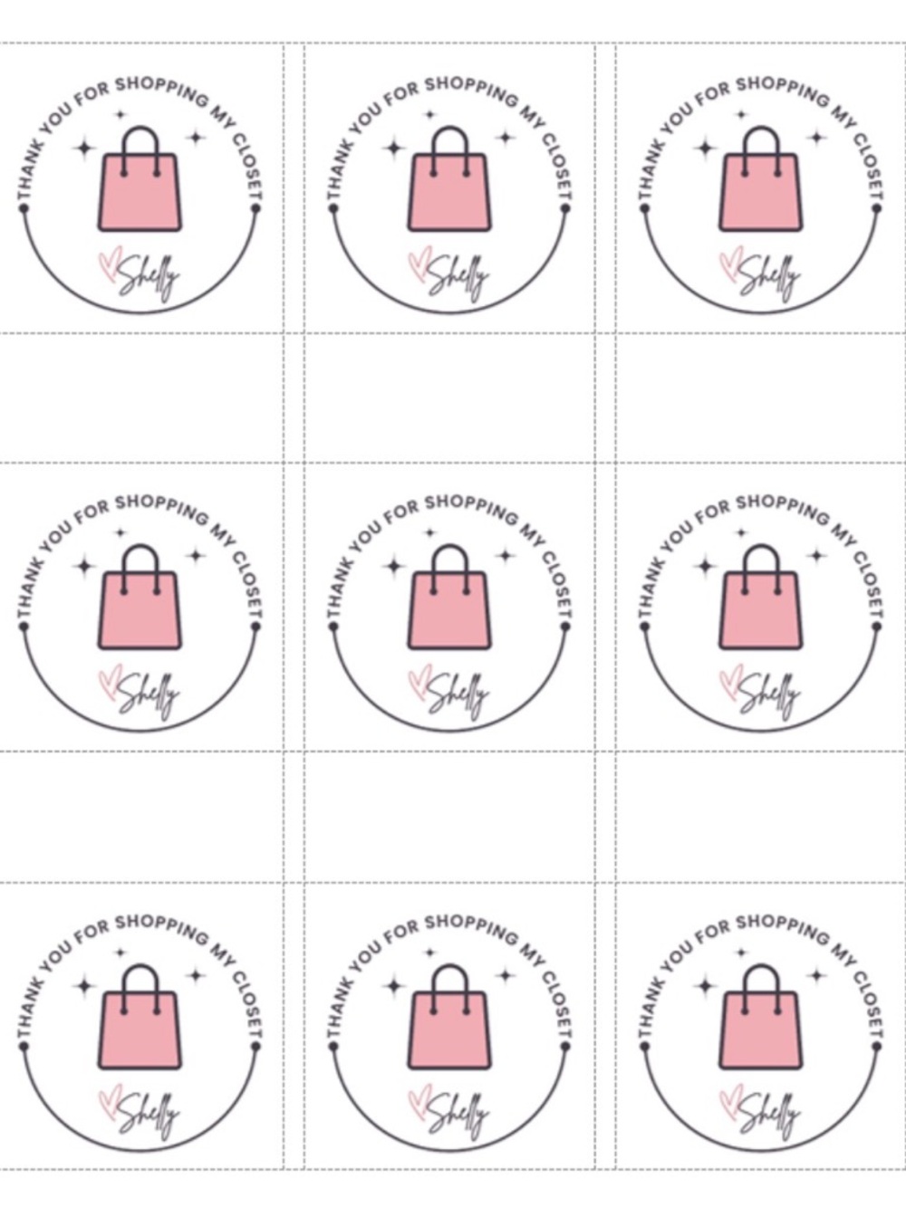 54 Customizable Round Thank You Stickers -  2.5” Diameter Matte White - Picture 2 of 5